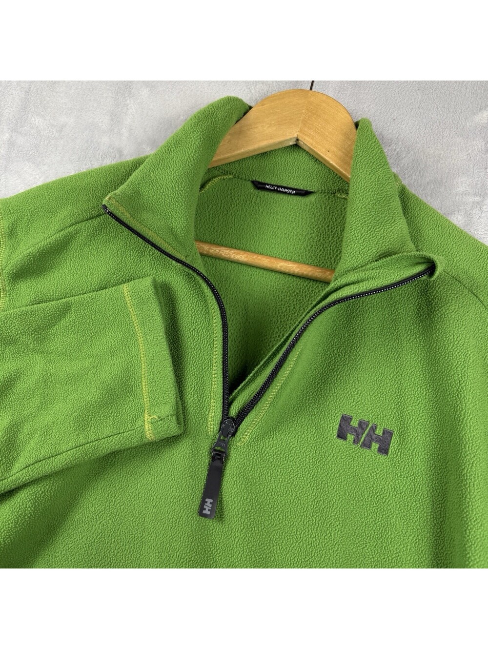 Helly Hansen Green 1/4 Zip Polartec Fleece Pullover M Ski Midlayer Gorpcore